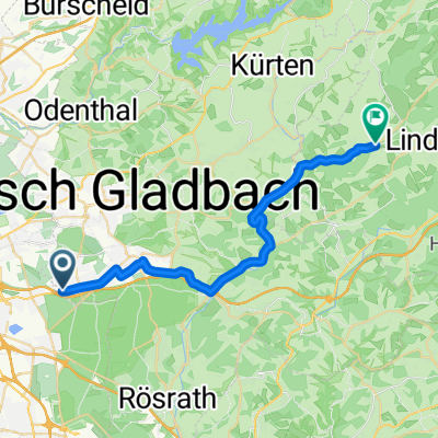 In der Auen, Bergisch Gladbach nach Bergischer Panoramasteig, Lindlar