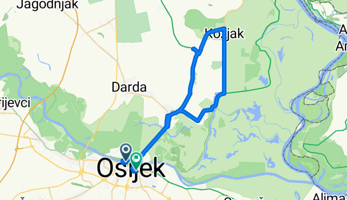 Šetalište kardinala Franje Šepera to Ulica kralja Petra Svačića