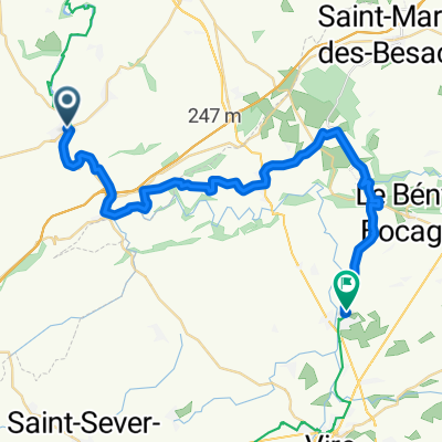 Route de St-Lô, Tessy-sur-Vire à Route des Frairies, Souleuvre en Bocage