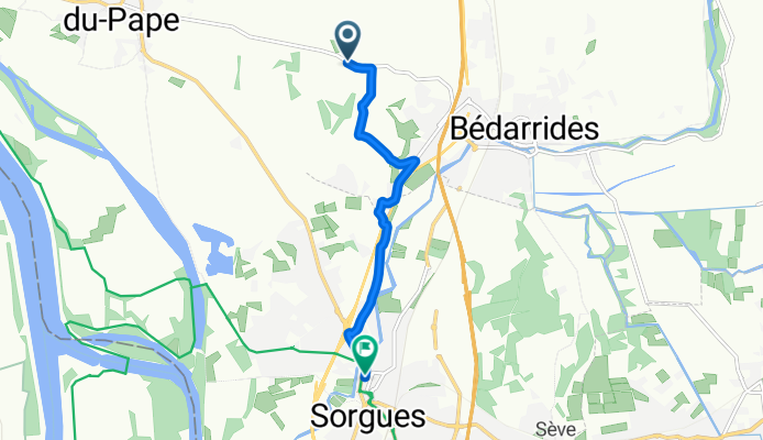 De Route de Châteauneuf du Pape à Rue Cavalerie