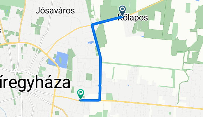 Aranykalász sor, Nyíregyháza to Orosi út, Nyíregyháza