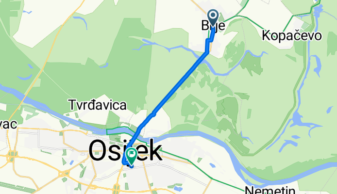 Ulica kralja Zvonimira 2, Bilje to Sjenjak 33, Osijek