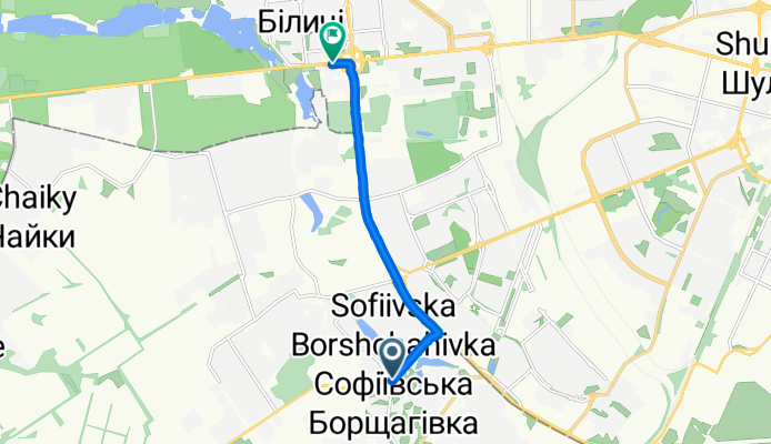 От вулиця Соборна до Автостанция "Дачная"