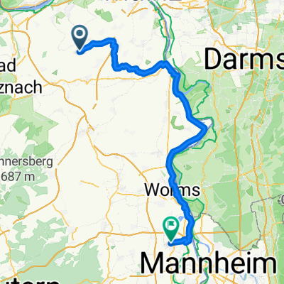 Jugenheim in Rheinhessen, Jugenheim in Rheinhessen nach Nürnberger Straße, Frankenthal (Pfalz)