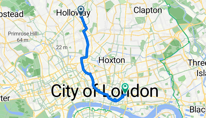 Loraine Road, London to Wentworth Street, London