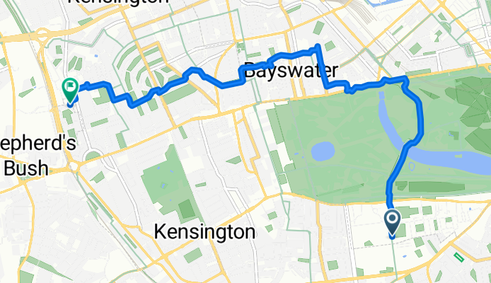 Imperial College Road, London to Hunt Close, London