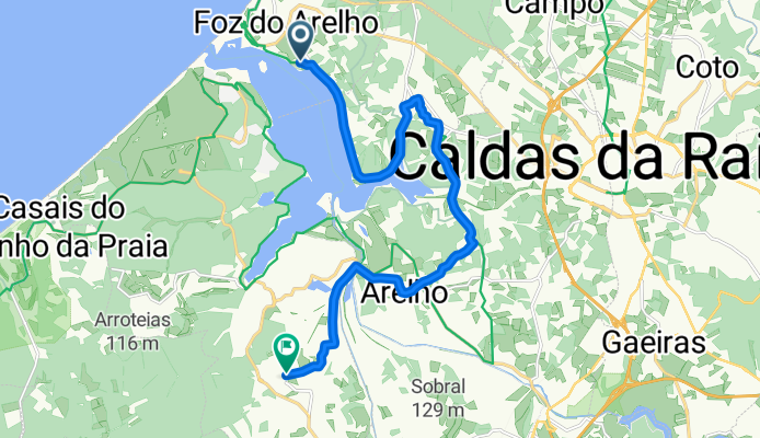 Foz do Arelho, Foz do Arelho to Rua Pinhal do Rio, Vau