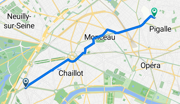 Boulevard Flandrin, Paris à Rue des Abbesses, Paris