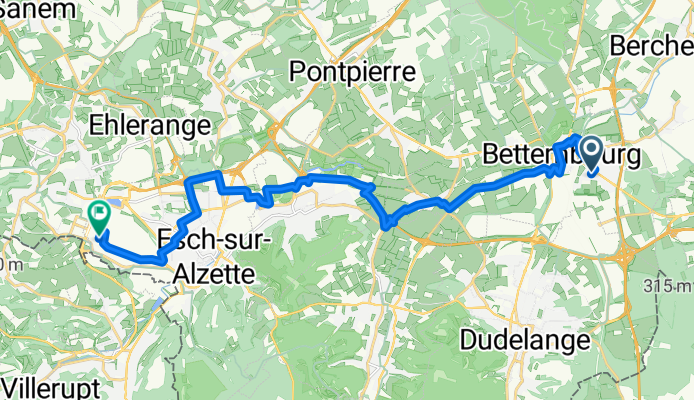 Rue de la Scierie, Bettembourg Ă Avenue du Rock'n Roll, Esch-sur-Alzette