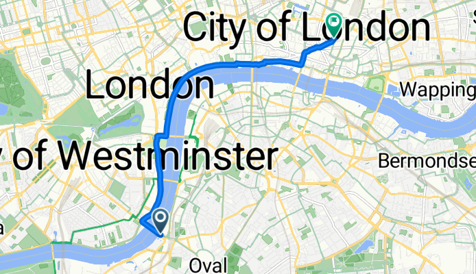 South Lambeth Place, 런던에서 Old Broad Street, London까지