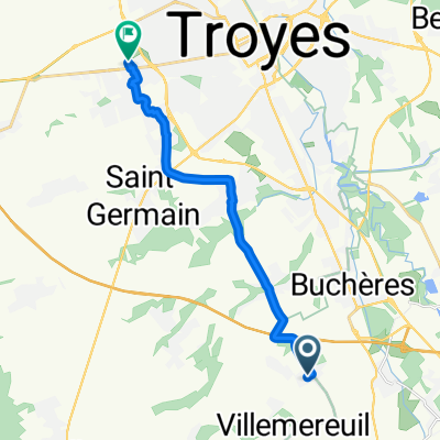 Rue des Clos, Moussey to Chemin de la Noue Lutel, Sainte-Savine