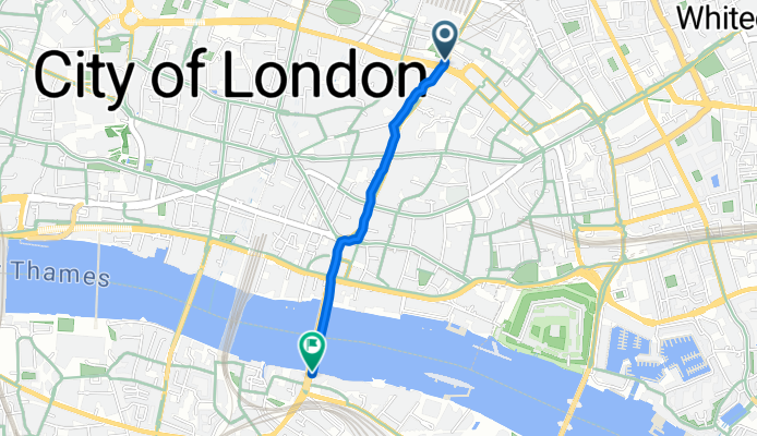 Liverpool Street, London to Duke Street Hill, London