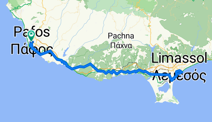 Route in Paphos