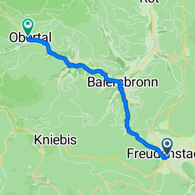 Route to Nationalparkzentrum Ruhestein