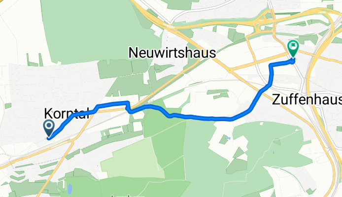 Weilimdorfer Straße, Korntal-Münchingen nach Tellstraße, Stuttgart