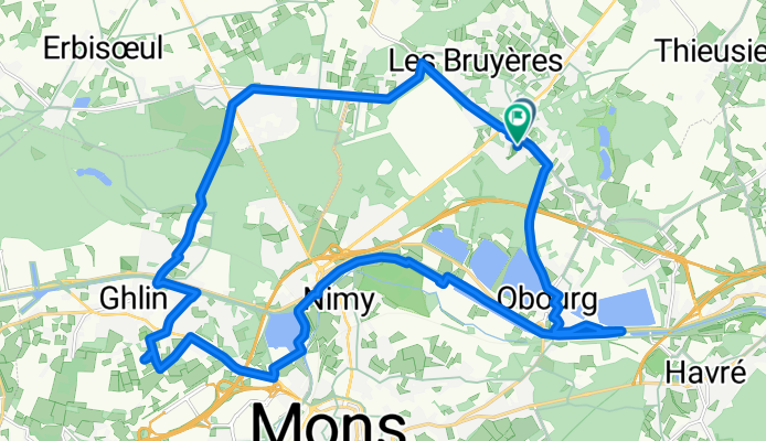 Domaine de la Brisée, Mons to Domaine de la Brisée, Mons