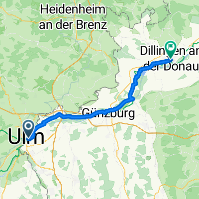 From Ulm to Dillingen on the Danube
