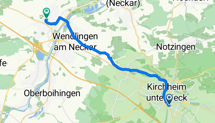 Tannenbergstraße, Kirchheim unter Teck nach Gunzenhauserstraße, Köngen