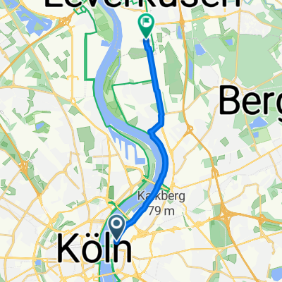 Ottoplatz, Köln nach Chempark, Leverkusen