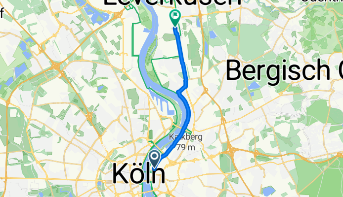 Ottoplatz, Köln nach Chempark, Leverkusen