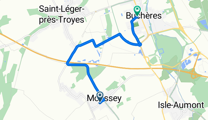 Rue des Clos, Moussey to Rue des Vaucelles, Buchères