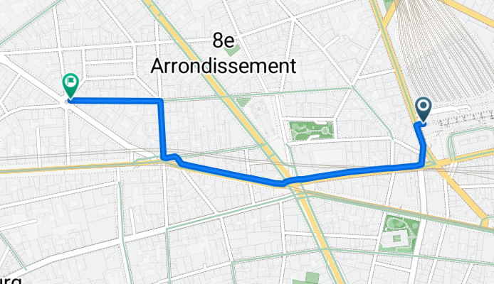 Rue d'Amsterdam, Paris à Rue du Docteur Lancereaux, Paris