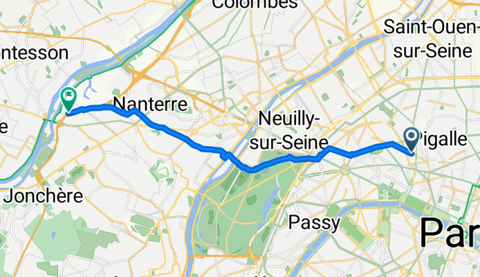 Rue d'Amsterdam, Paris à Rue Joseph Monier, Rueil-Malmaison