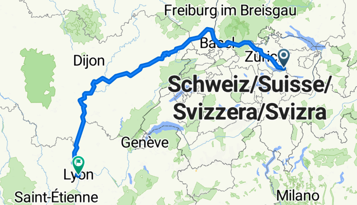 Mythenstrasse, Eschenbach SG nach Place des Terreaux, Lyon