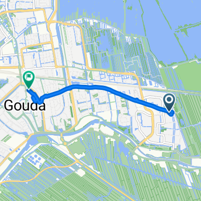 Watergangpolderplein, Gouda naar Kleiweg, Gouda