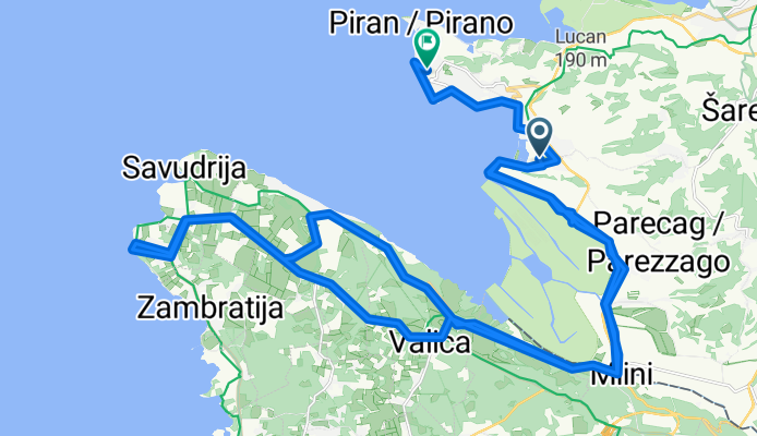 Cesta Solinarjev, Portorož nach Dantejeva ulica, Piran