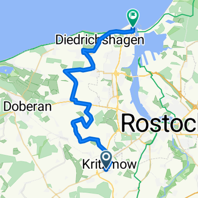 Kritzmow - Klein Schwaß - Lambrechtshagen - Bargeshagen - Admannshagen - Elmenhorst - Diedrichshagen - Warnemünde