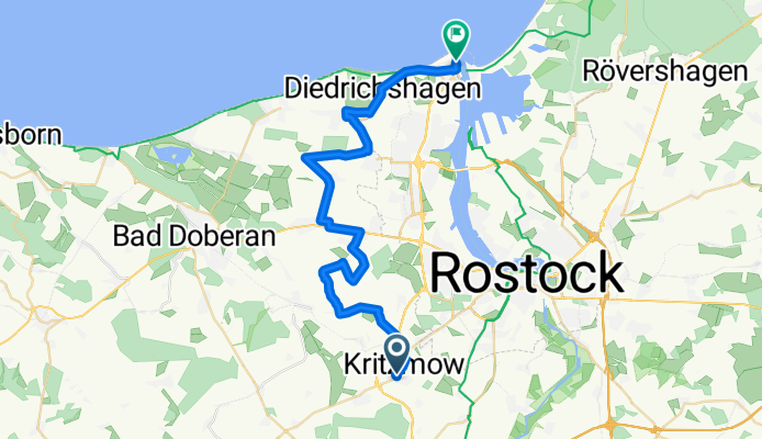 Kritzmow - Klein Schwaß - Lambrechtshagen - Bargeshagen - Admannshagen - Elmenhorst - Diedrichshagen - Warnemünde