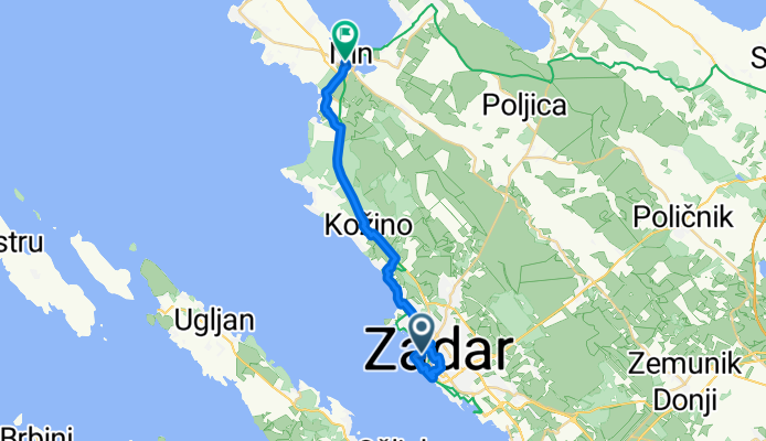 Poluotok, Zadar do Nin