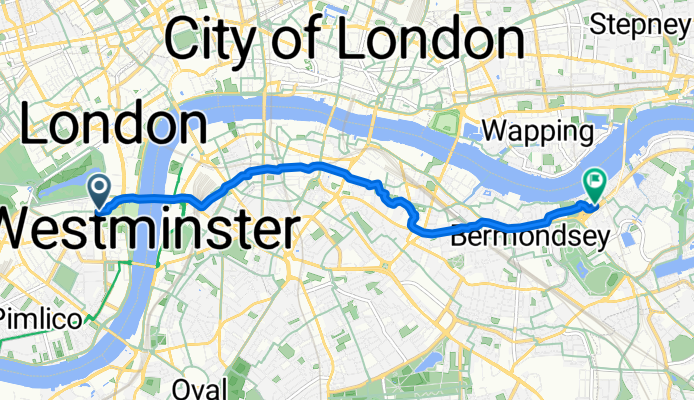 Dean Farrar Street, London to Albion Street, London