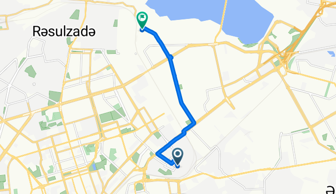 Route from Şahin Mustafayev, Baku