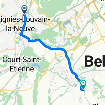 De OTTIGNIES Gare - Quai à Rue de Bayau