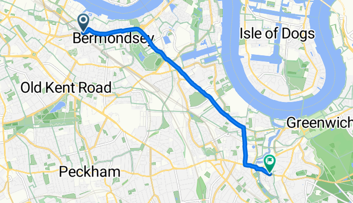 Druid Street, London to Blackheath Road, London