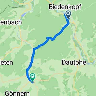 50.902, 8.534 nach 50.836, 8.474