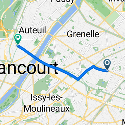 Rue de Vouillé, Paris à Rue du Général Delestraint, Paris