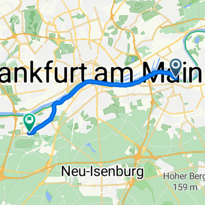 Mainstraße, Offenbach am Main nach Lyoner Straße, Frankfurt am Main