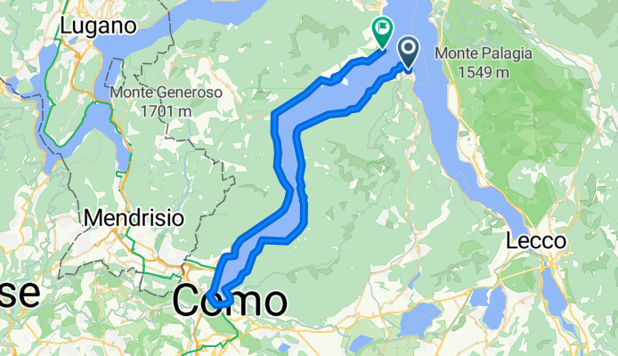 VillaVistas route - Cadenabbia car ferry - Bellagio car ferry - Avoid the tunnel - Tunnel (caution) - Via Regina scenic route begin - End of scenic road