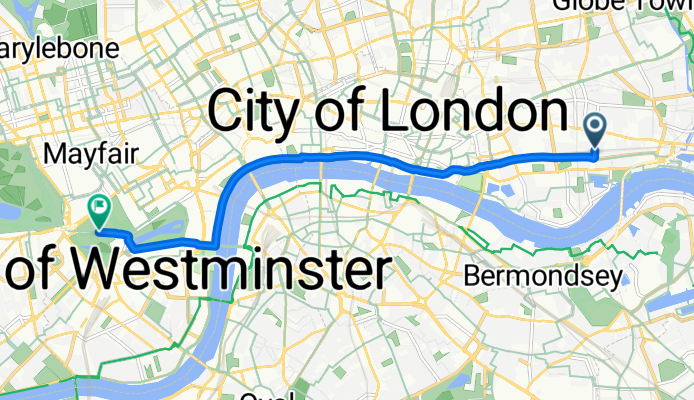 Jubilee Street, London to City of Westminster, London