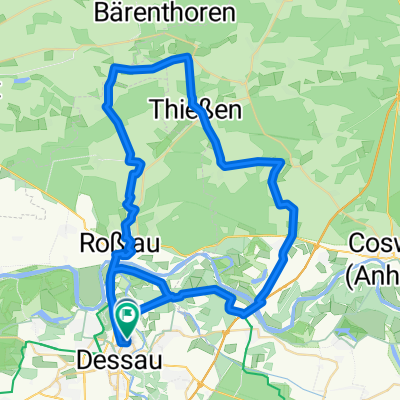 Nord - A9 - Klieken - Thießen - Ragösen - Reinsdorf - Roßlau