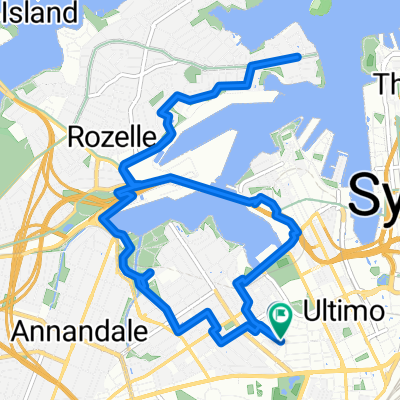 Cowper St, Glebe to Franklyn St, Glebe