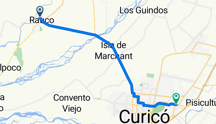 Pedro Aguirre Cerda, Rauco a Avenida Arturo Alessandri, Curicó