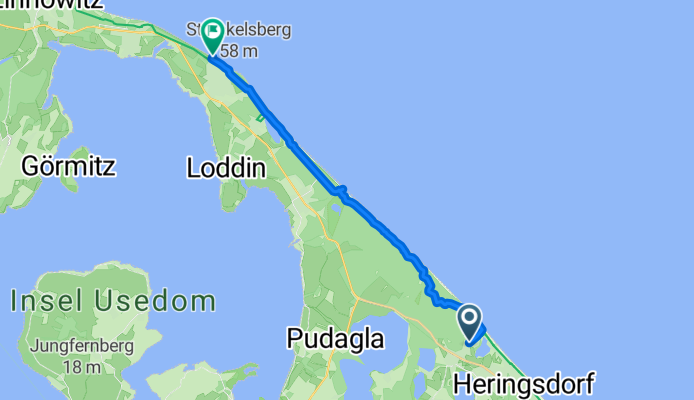 Seestraße, Heringsdorf nach Koserow