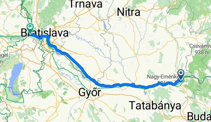 Esztergom nach Hainburg