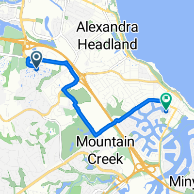 Coppersmith Ct, Buderim à Tarcoola Av, Mooloolaba