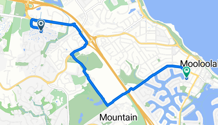 Coppersmith Ct, Buderim à Tarcoola Av, Mooloolaba