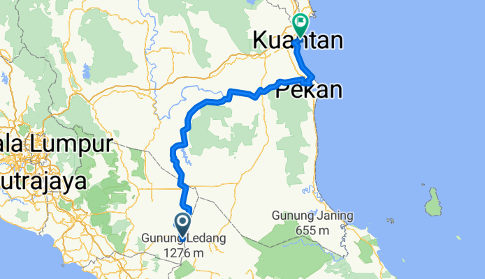 Gemas Golf Resort, Gemas에서 Lorong Seri Kuantan 65, 콴탄까지